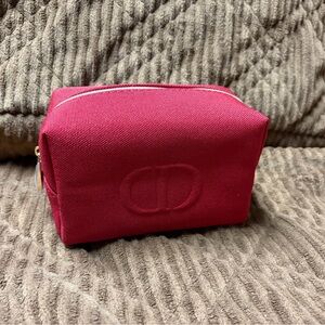 Dior Red Canvas Cosmetic Bag